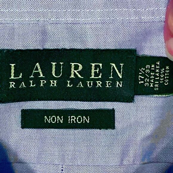 Lauren Ralph Lauren Non Iron Long Sleeve Shirt in Light Blue Men’s 17 1/2-32/33 - Picture 5 of 6